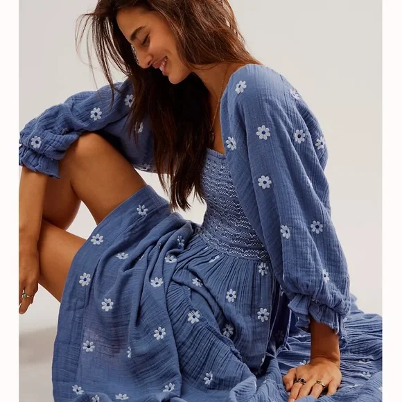 white christmas dresses Mad Love Denim Midi Dress // Free People *XS-XL* | Women's Clothing main image 0